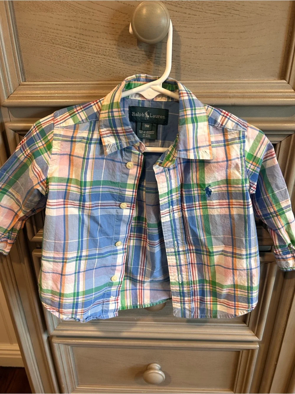 Ralph Lauren Blue, Green & Pink Plaid Button-Down Shirt - Kids